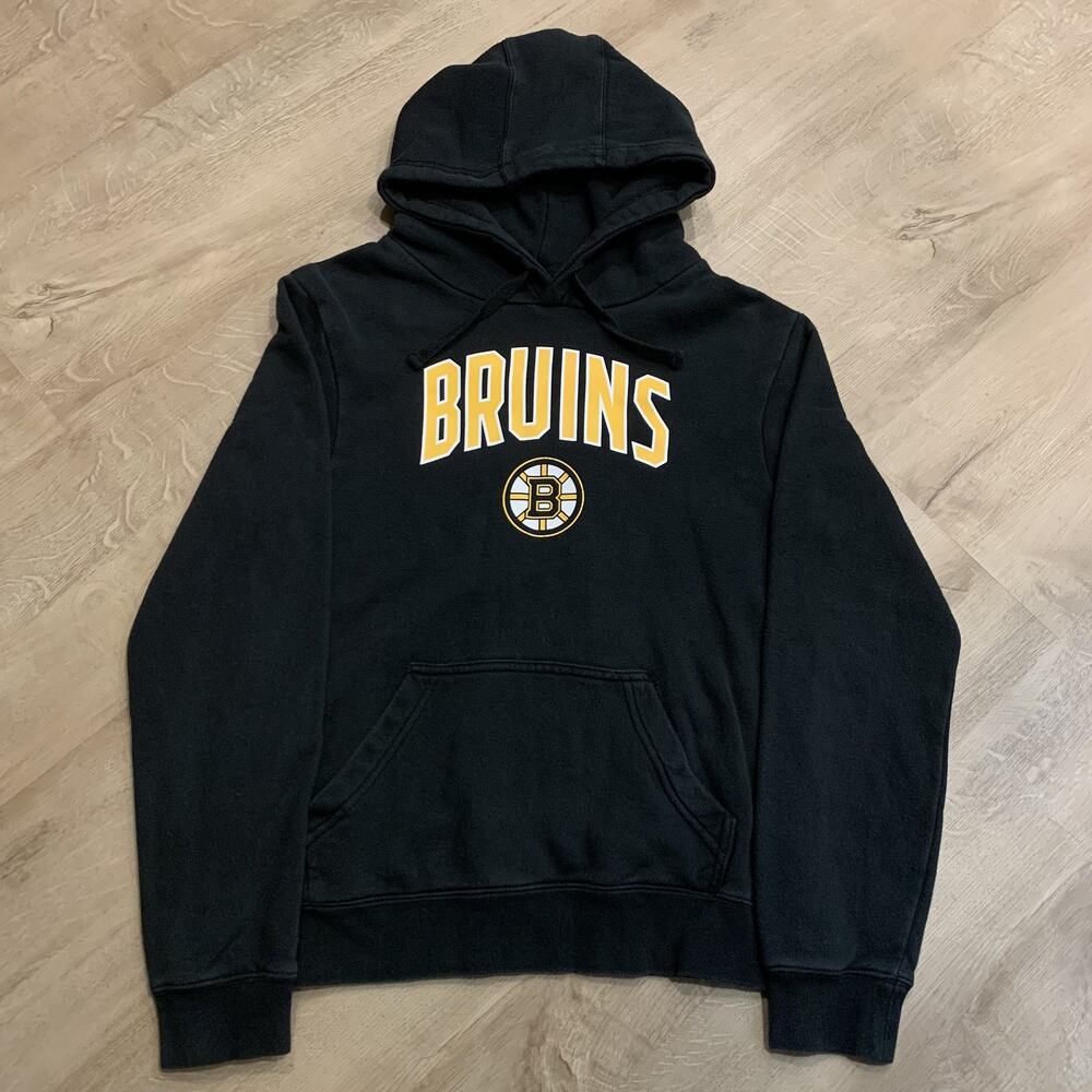 NHL Fanatics Boston Bruins Black Yellow Hoodie Sweatshirt Men's Small S Pullover